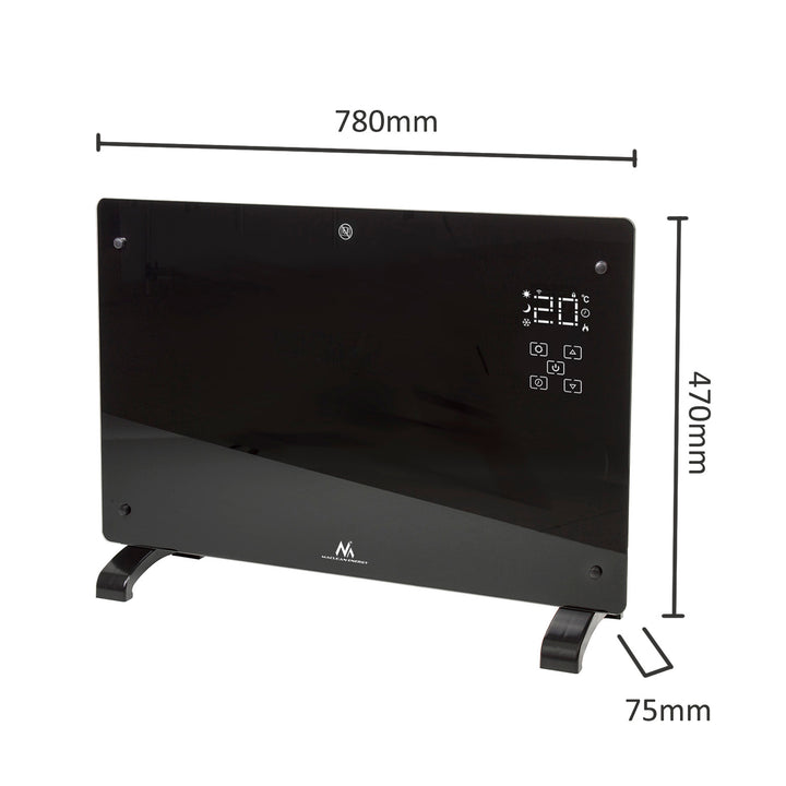 Panou radiant 2000W Maclean MCE502, panou de sticlă, temporizator, afișaj tactil, control WiFi, negru