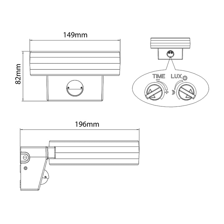 Lampă de perete Maclean Energy MCE365 LED cu senzor PIR - PC + ALU, 20W (1700lm) Alb neutru 4000K IP65 gri