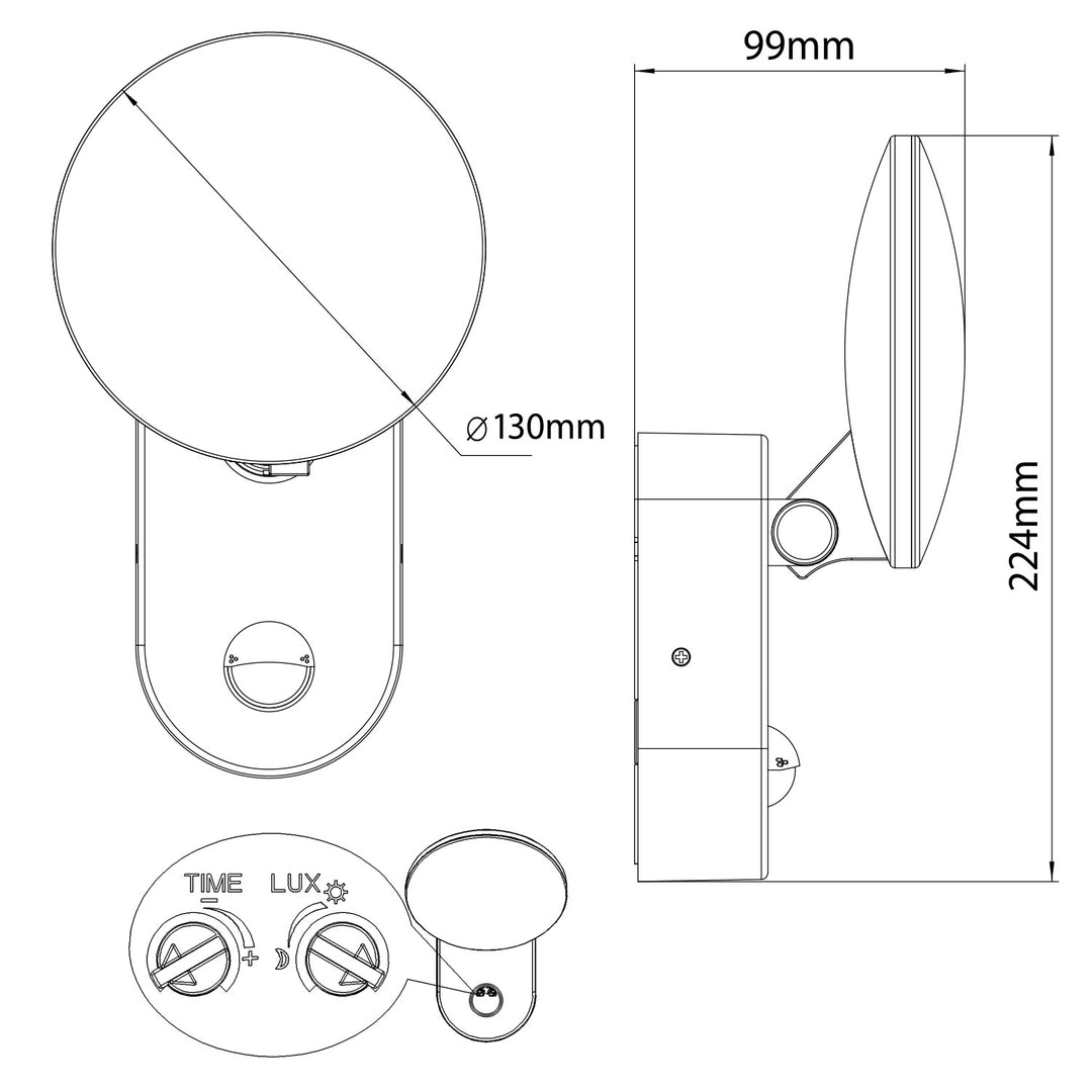 Lampă de perete Maclean Energy MCE367 LED cu senzor PIR - PC + ALU, 15W (1100lm) Alb neutru 4000K IP65 gri