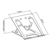 Suport de laptop pliabil ultra-subțire  ERGOOFFICE.EU, negru, potrivit pentru laptopuri de 11-15'', ER-416 B
