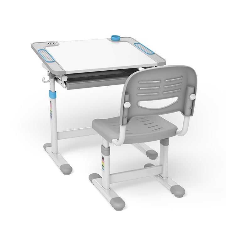 Birou ergonomic cu reglare manuală a înălțimii și scaun Ergo Office, albastru, max. 75 kg, ER-418