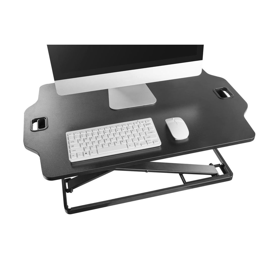 Convertor de birou ultra-subțire Ergo Office sit/stand, negru, cu arc cu gaz, max. 10 kg, ER-419