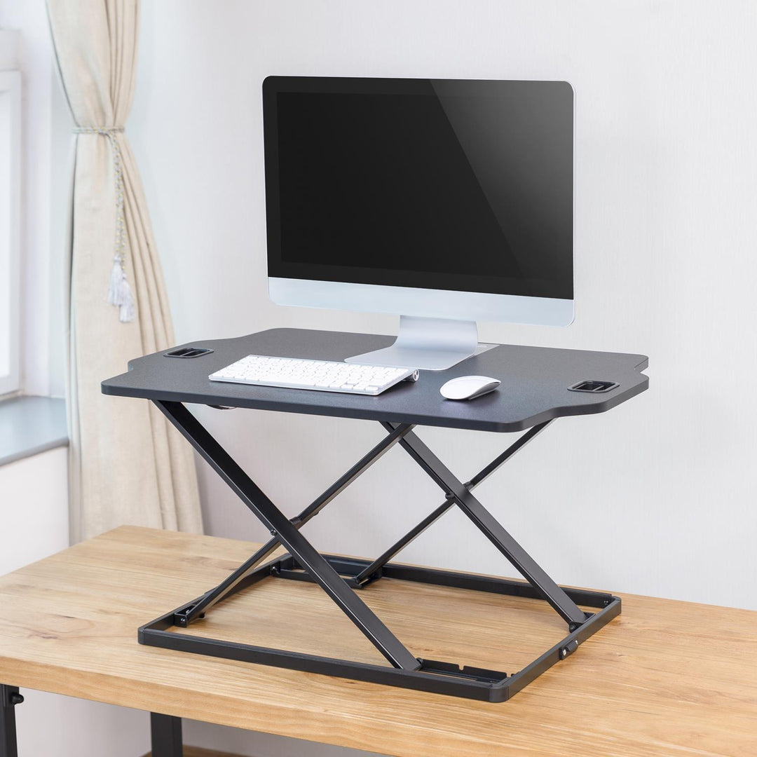 Convertor de birou ultra-subțire Ergo Office sit/stand, negru, cu arc cu gaz, max. 10 kg, ER-419