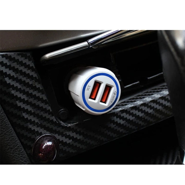 Încărcător auto QC 3.0 Maclean Energy MCE478 W - alb Qualcomm Quick Charge QC 3.0 - 5V / 3A, 9V / 1.8A, 12V / 1.6A și priză 5V / 3.1A