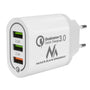 1xQC 3.0 încărcător Maclean Energy MCE479 W - alb Qualcomm Quick Charge QC 3.0 - 3.6-6VV / 3A, 6-9V / 2A, 9-12V / 1.5A și 2 prize 5V / 2.1A