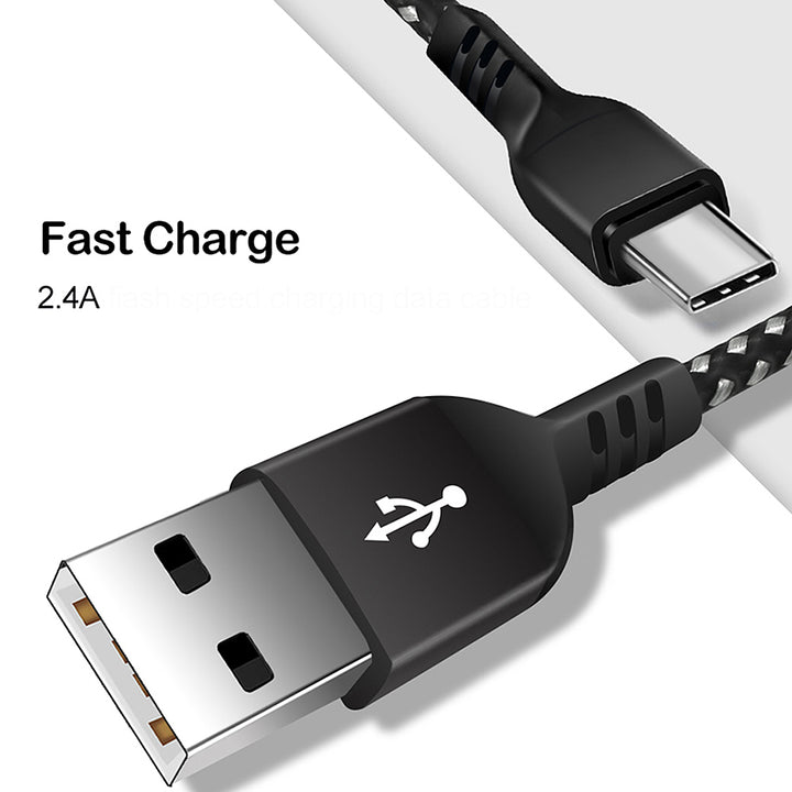Cablu USB C care acceptă încărcare rapidă 2.4A Maclean Energy MCE471 negru, 1m 5V / 2.4A - transmisie date