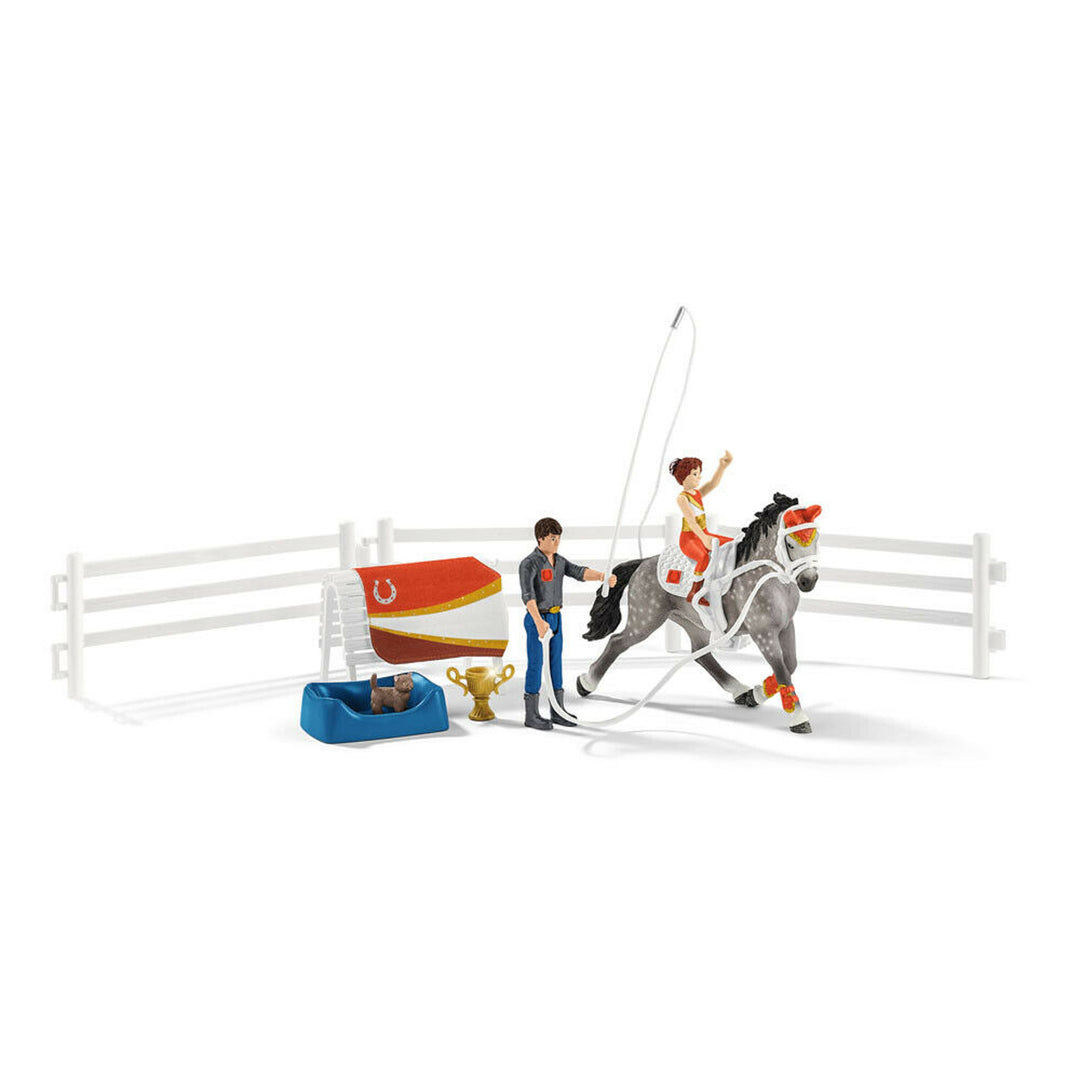 Schleich SLH42443 Schleich Horse Club Mia's Vaulting Riding Set Tournament Horse Instructor &; Rider