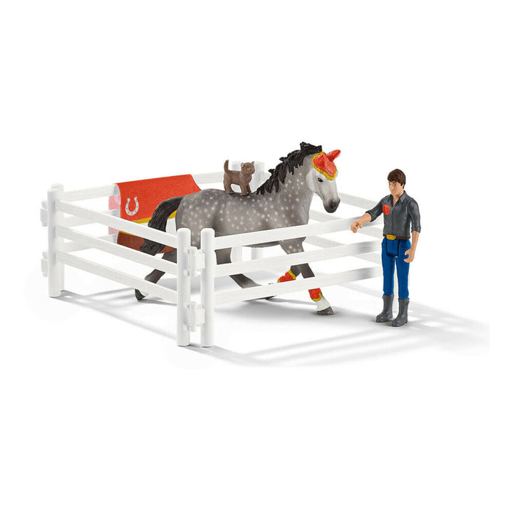 Schleich SLH42443 Schleich Horse Club Mia's Vaulting Riding Set Tournament Horse Instructor &; Rider