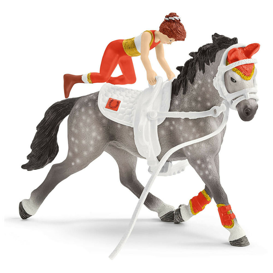 Schleich SLH42443 Schleich Horse Club Mia's Vaulting Riding Set Tournament Horse Instructor &; Rider