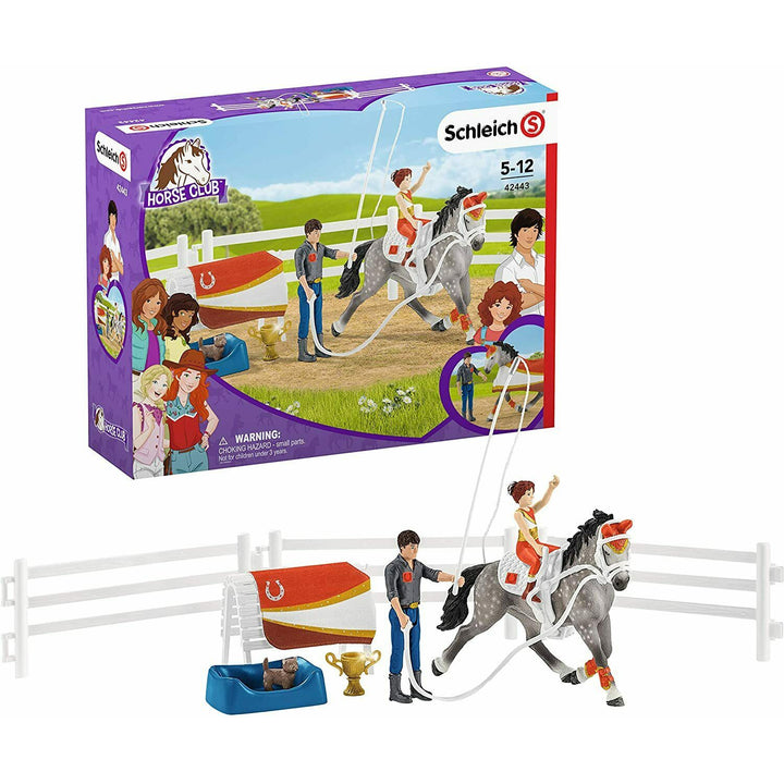 Schleich SLH42443 Schleich Horse Club Mia's Vaulting Riding Set Tournament Horse Instructor &; Rider