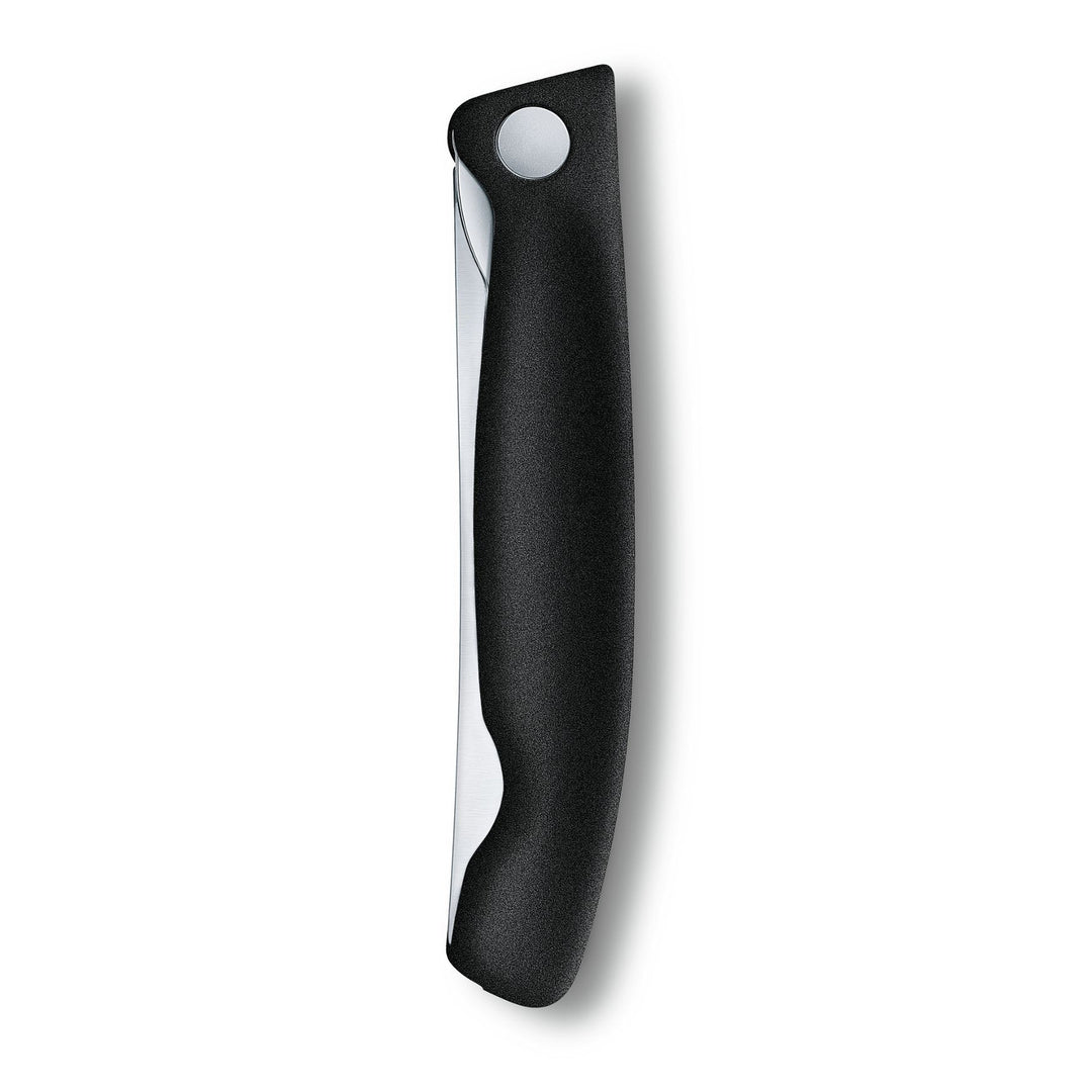 Cuțit de bucătărie pliant 11 cm lama netedă Victorinox negru