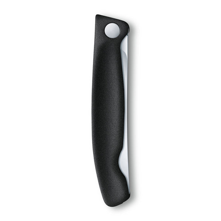 Cuțit de bucătărie pliant 11 cm lama netedă Victorinox negru