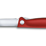 Cuțit de bucătărie pliant 11cm lama netedă Victorinox roșu