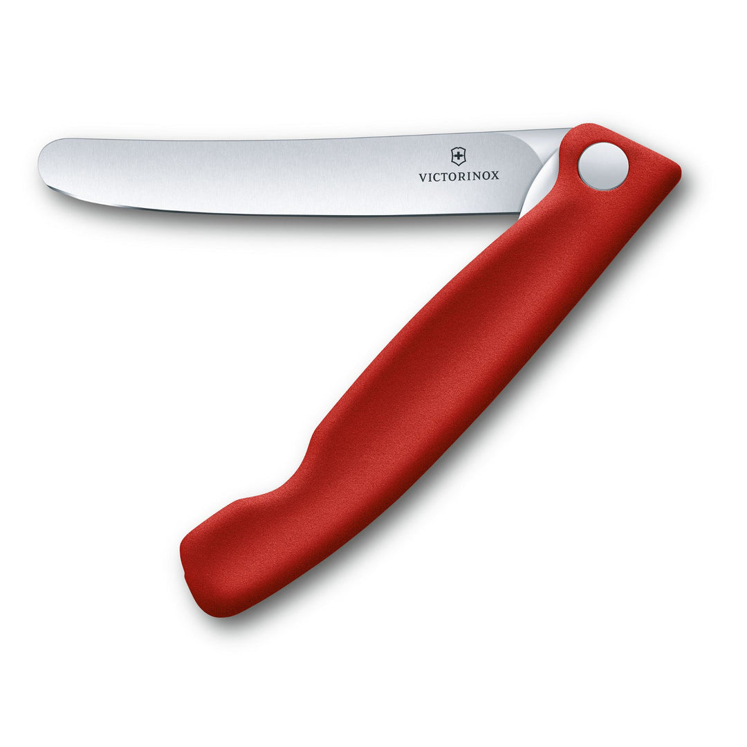 Cuțit de bucătărie pliant 11cm lama netedă Victorinox roșu