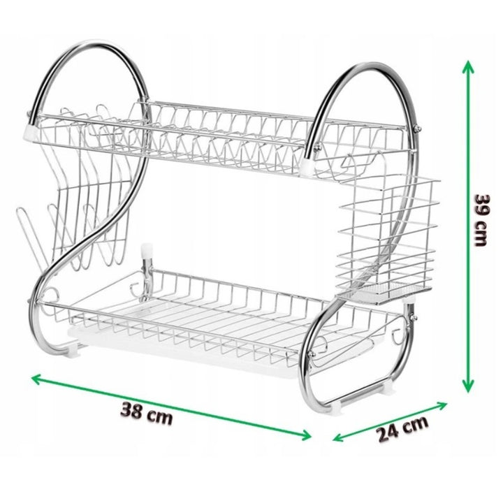 Scurgător de vase 2 nivele Plăci pentru tacâmuri 38cm Maestro