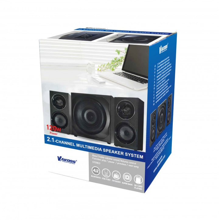 Un set de boxe 2.1 pentru computer cu Bluetooth și telecomandă Vakoss SP-2626DK