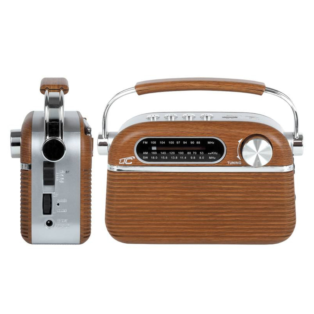 RADIO PORTATIL RETRO LTC NIDA BLUETOOTH, AM / FM / MP3 / USB / SD BATERIE INTEGRATĂ 1200 MAH