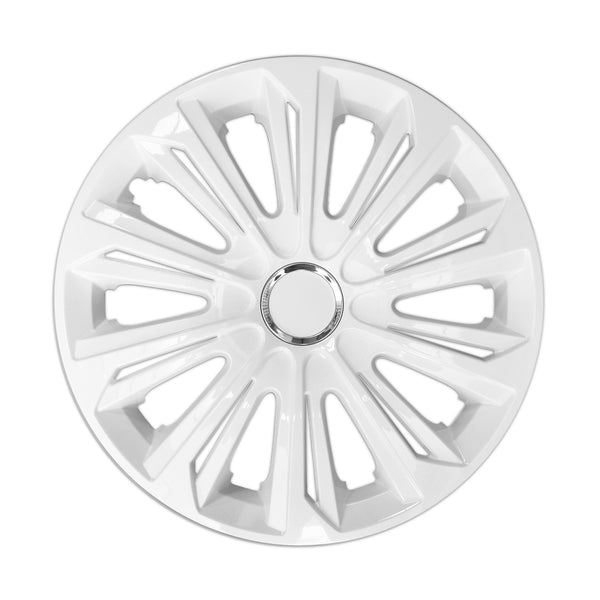 16" NRM STRONG WHITE PAINTED hubcaps 4 bucăți - Alb