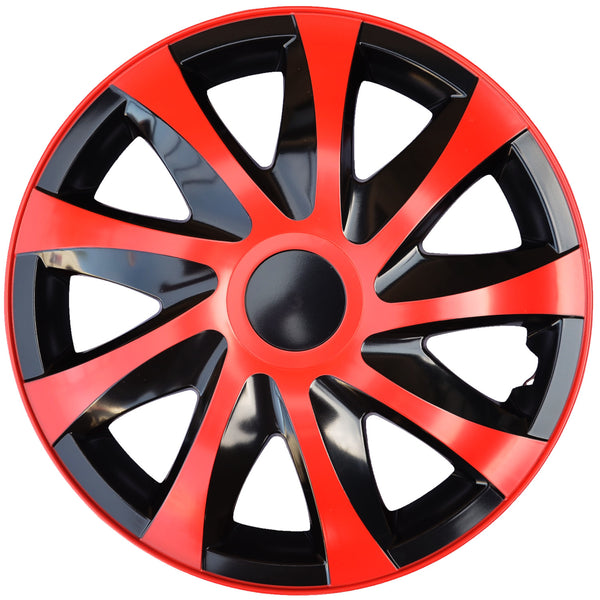 Set de capace de butuci DRACO 13" roșu/negru 4 bucăți