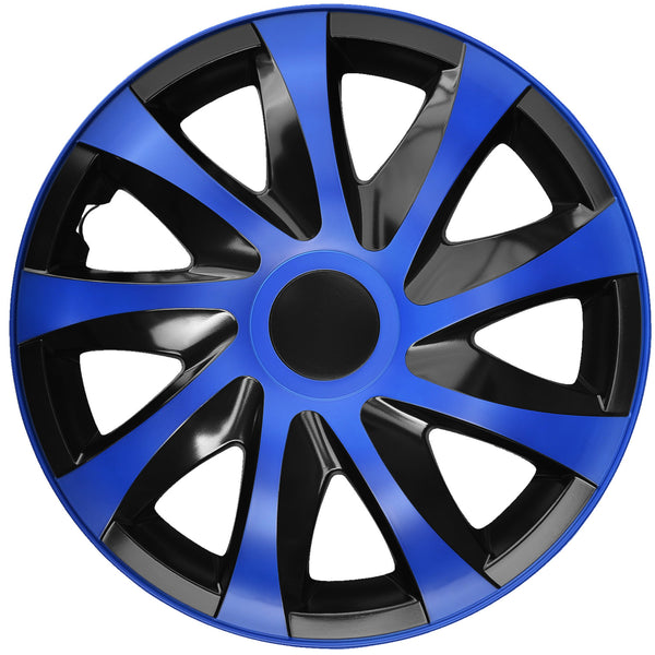 Set de capace de butuci DRACO de 15" albastru/negru 4 bucăți