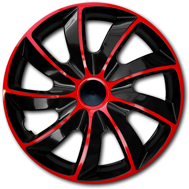 Set de capace hub de 14 ", roșu și negru, 4 bucăți