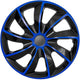 NRM QUAD BICOLOR BLUE BLACK hubcaps set 15"