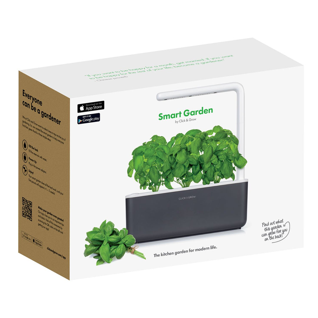 Click & Grow Smart Garden 3 grădină de casă gri + capsule de busuioc