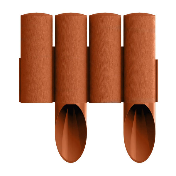 Gard de grădină Cellfast, aspect de lemn, rezistent la îngheț, lungime 2,3 m, culoare cărămiziu, 34-043