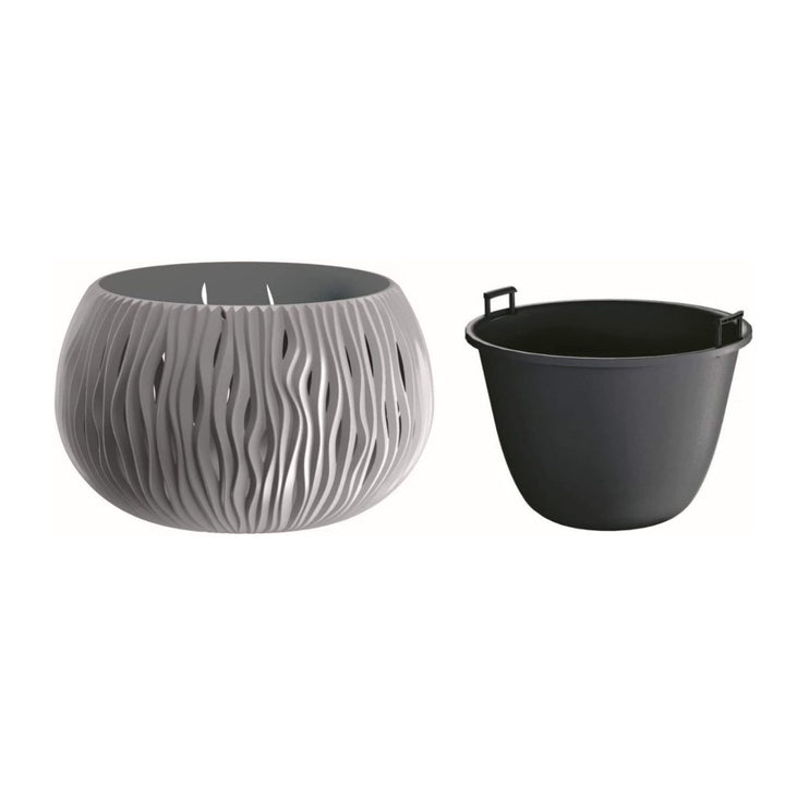 Ghiveci cu inserție Prosperplast Sandy Bowl DSK240-405U gri