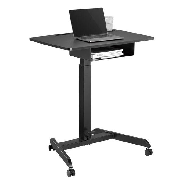 Birou pentru laptop cu înălțime reglabilă, cu rotile și un sertar  înălțime reglabilă până la max. 113 cm max. 8 kg (negru)