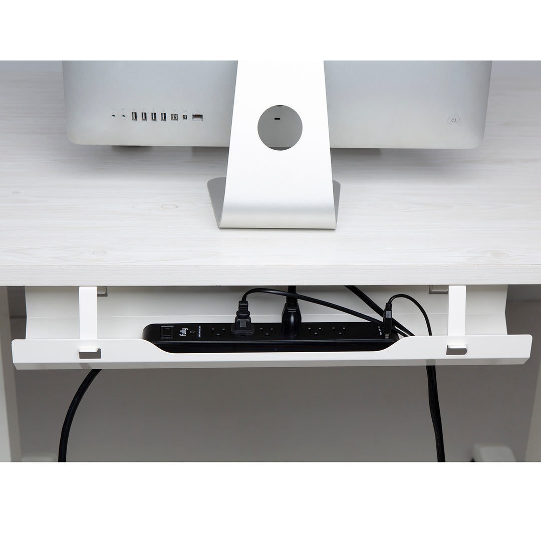 Organizator birou, Ergo Office ER-431 W, 60 cm, alb, ideal pentru depozitarea cablurilor