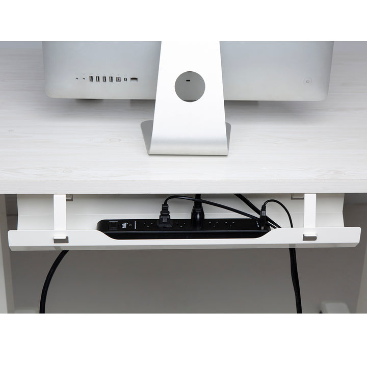 Organizator birou, Ergo Office ER-431 W, 60 cm, alb, ideal pentru depozitarea cablurilor