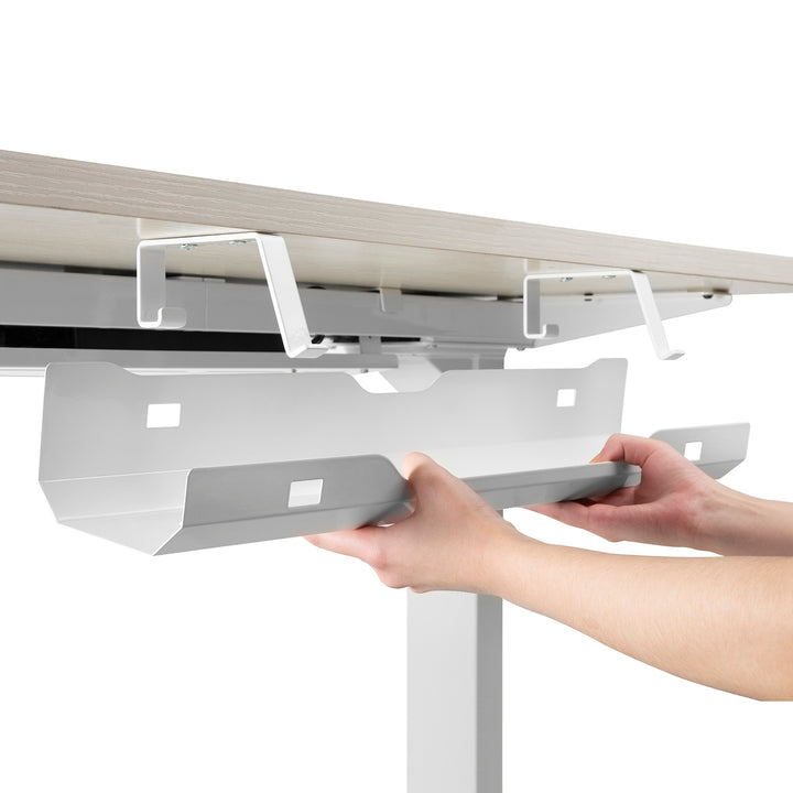 Organizator birou, Ergo Office ER-431 W, 60 cm, alb, ideal pentru depozitarea cablurilor