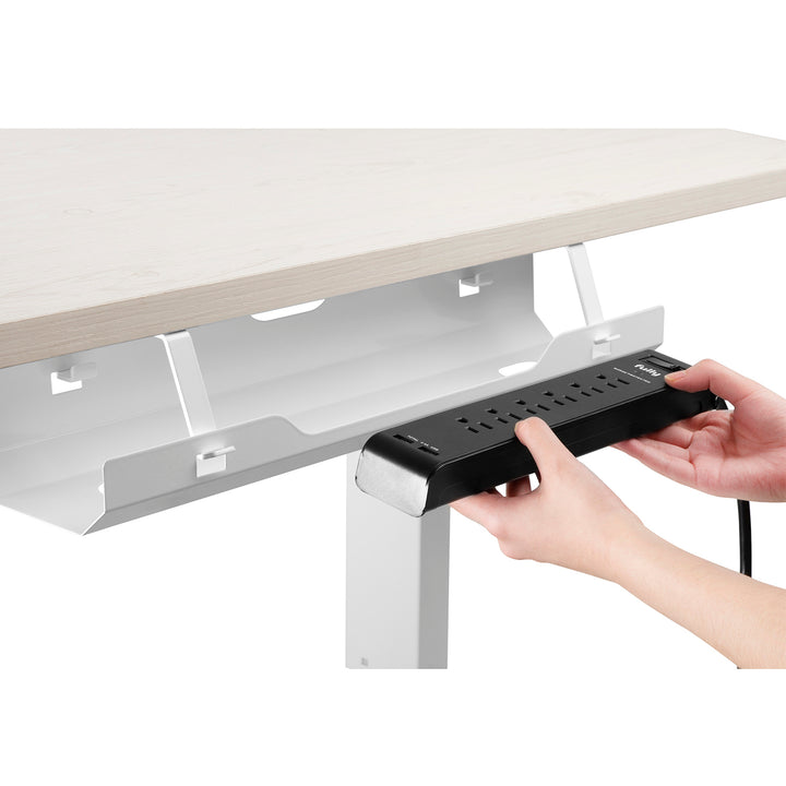 Organizator birou, Ergo Office ER-431 W, 60 cm, alb, ideal pentru depozitarea cablurilor