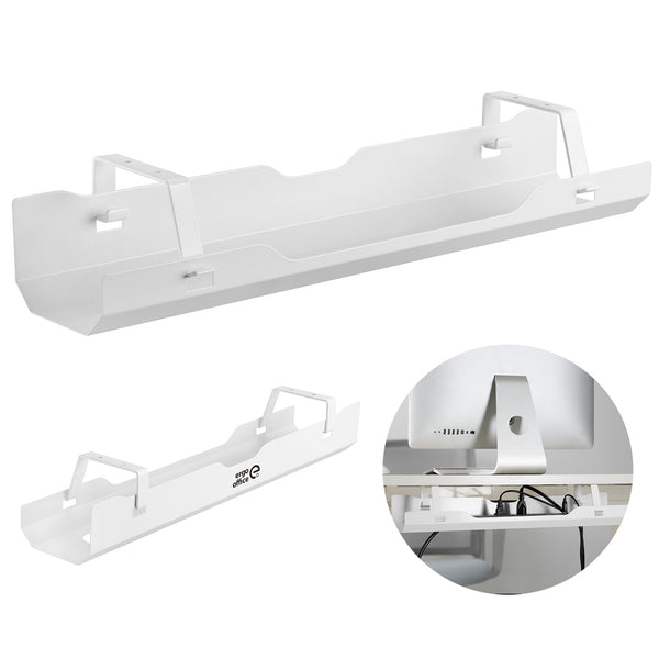 Organizator birou, Ergo Office ER-431 W, 60 cm, alb, ideal pentru depozitarea cablurilor