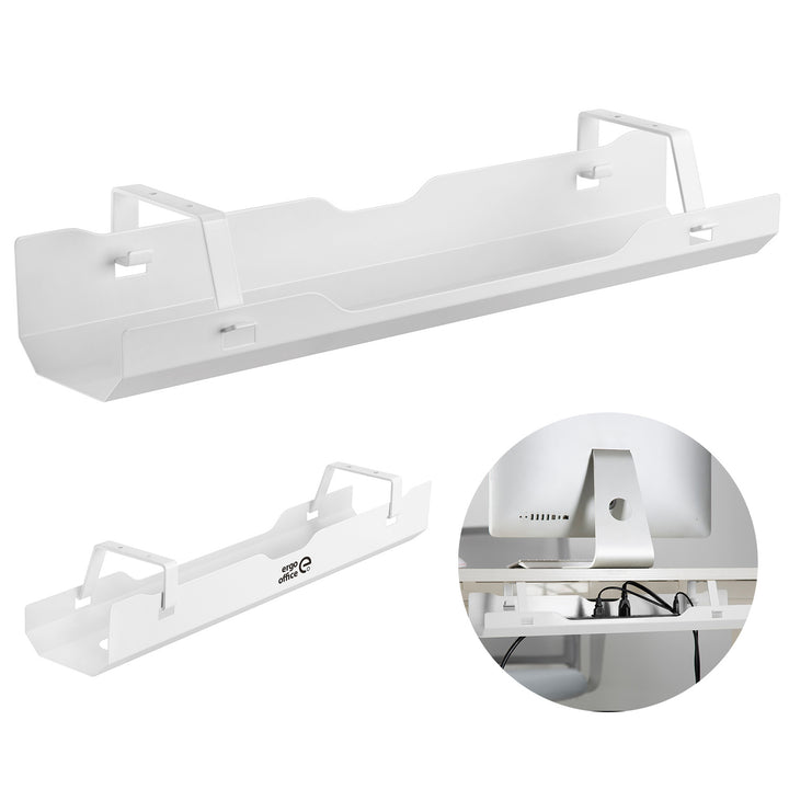 Organizator birou, Ergo Office ER-431 W, 60 cm, alb, ideal pentru depozitarea cablurilor