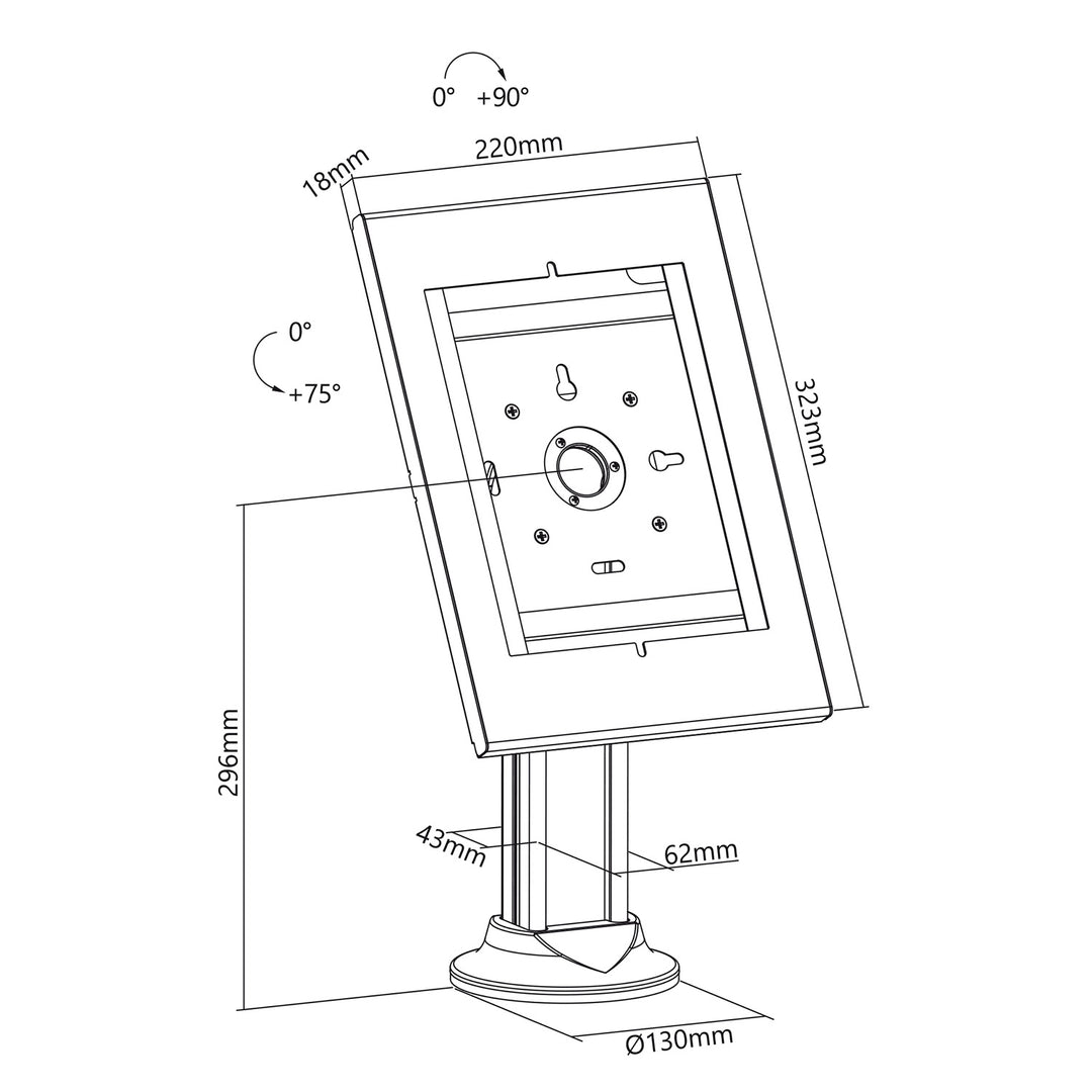 Suport tableta cu blocada, de birou, pentru iPad, iPad Air/iPad Pro, Samsung Galaxy, Tab A (2019), Maclean MC-908W, alb