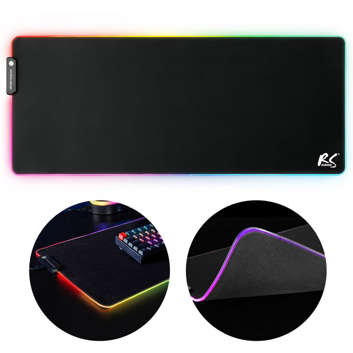 XXL Gaming mouse & keyboard pad 80x30cm cu iluminare RGB cu LED-uri și cauciuc antiderapant în partea inferioară Desk pad (800x300x4mm)