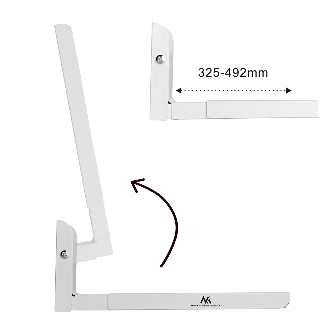 Suport universal pentru cuptorul cu microunde cu brațe telescopice 30 kg (alb)