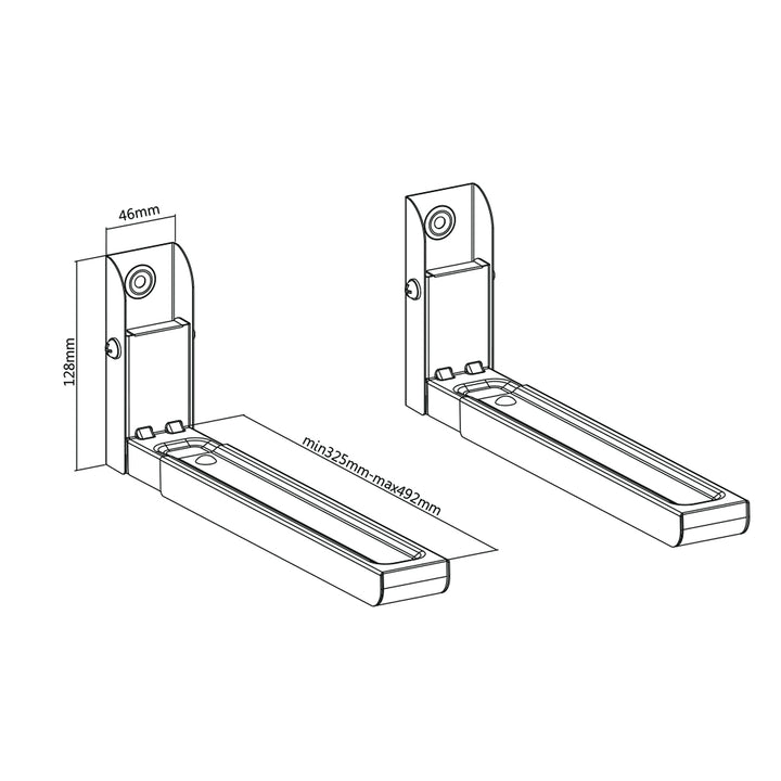 Suport universal pentru cuptorul cu microunde cu brațe telescopice 30 kg (alb)