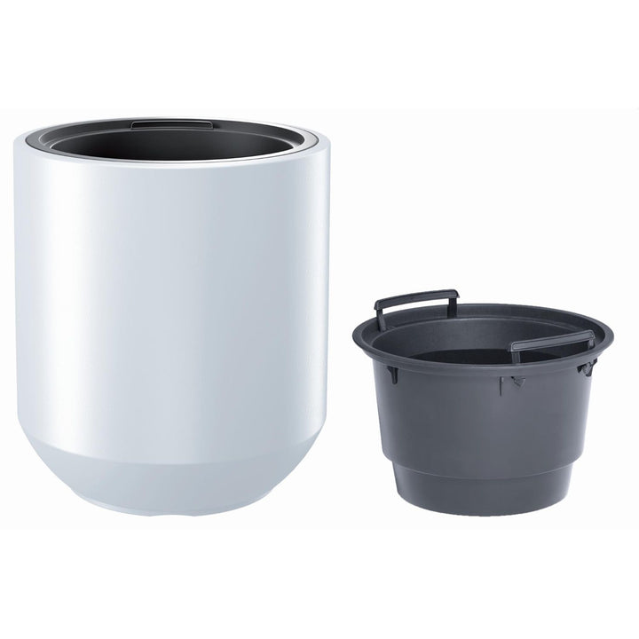 Ghiveci de flori 2 in1 Prosperplast Heos . Ghiveci rezistent la intemperii pentru uz interior si exterior Plastic rotund 39cm diametru 44cm inaltime 18 / 46L alb