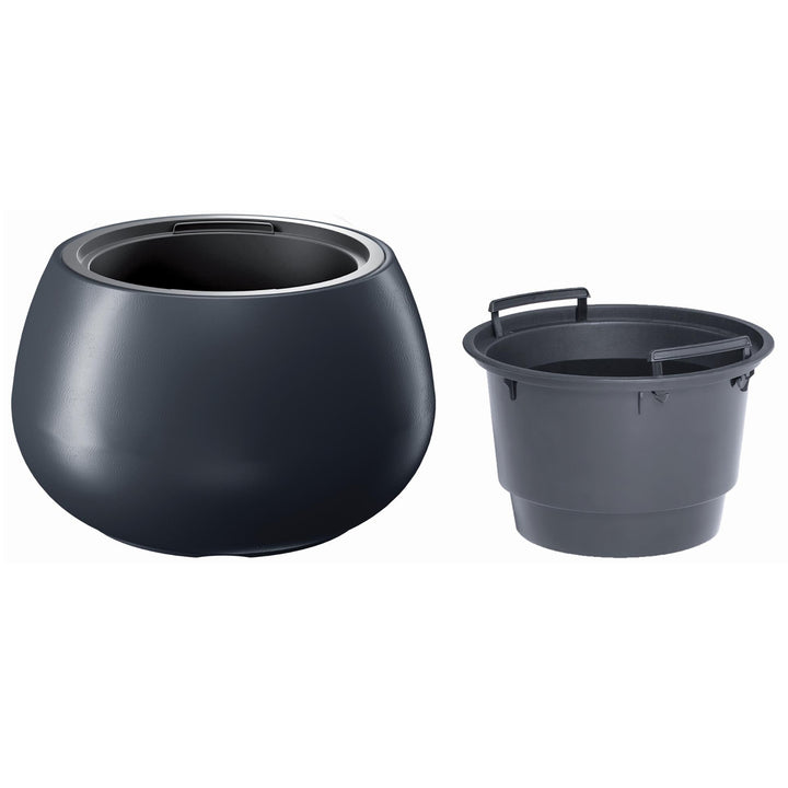 Ghiveci de plante/flori Heos 2 în 1. Ghiveci rezistent la intemperii pentru uz interior și exterior plastic rotund (Ø 370mm, antracit)