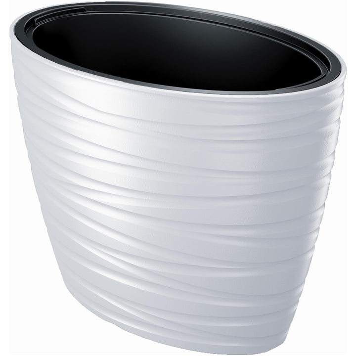 Ghiveci de plante tip labirint 2in1. Ghiveci de plante rezistent la intemperii pentru uz interior și exterior oval 42,3cm înălțime plastic (alb)