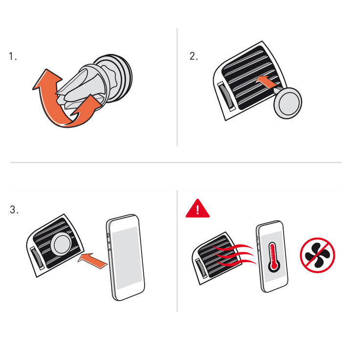 Suport pentru telefon auto Maclean, universal, pentru grila de ventilație, magnetic, 360 de grade. MC-325