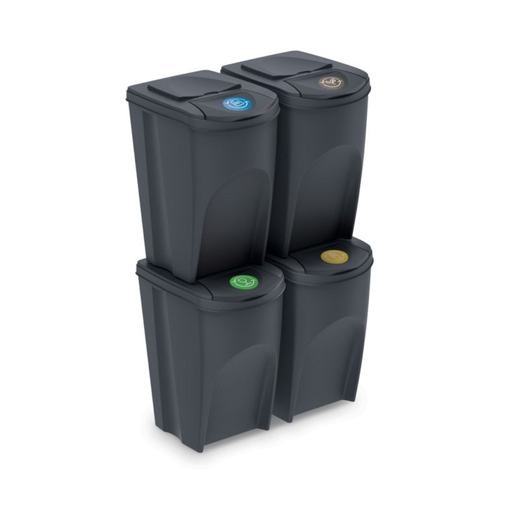Set coșuri de segregare Prosperplast Sortibox 4x35L antracit