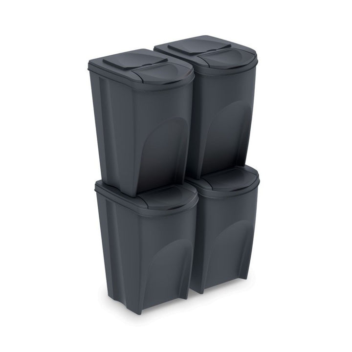 Set coșuri de segregare Prosperplast Sortibox 4x35L antracit