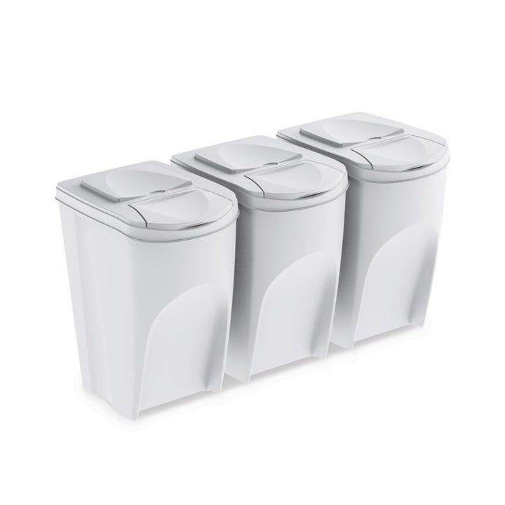 Set coșuri de reciclare Prosperplast Sortibox 3x35L alb