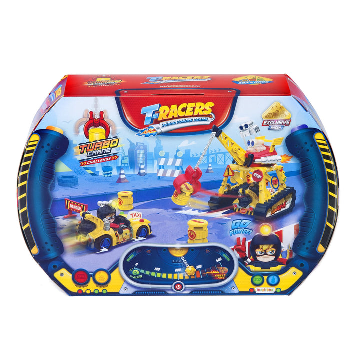 Set cu figurină T-Racers S - Turbo Crane, vehicul și macara