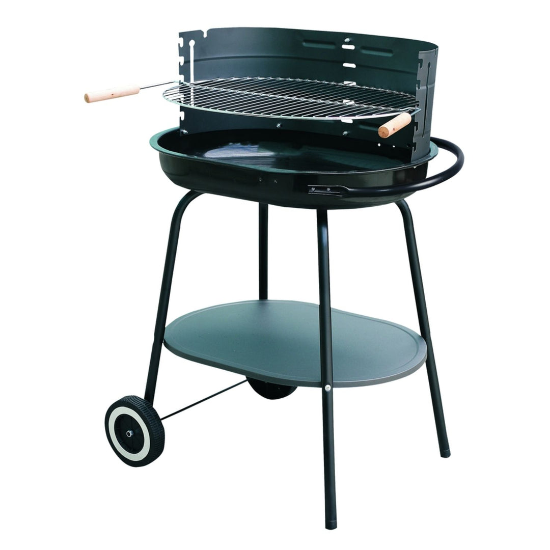 Gratar oval cu roti, cu carbune, dimensiuni 60x42cm Master Grill MG942