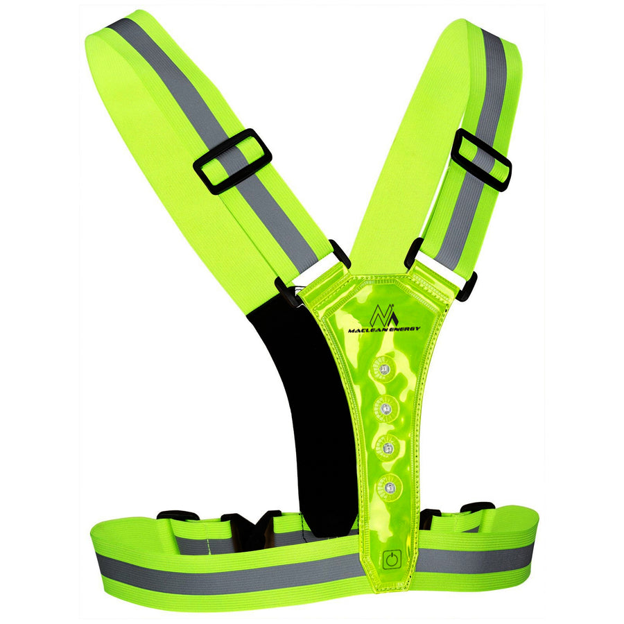Bretele reflectorizante LED, Maclean MCE425, verde